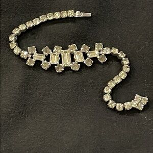 Art Deco Silver Crystal Bracelet